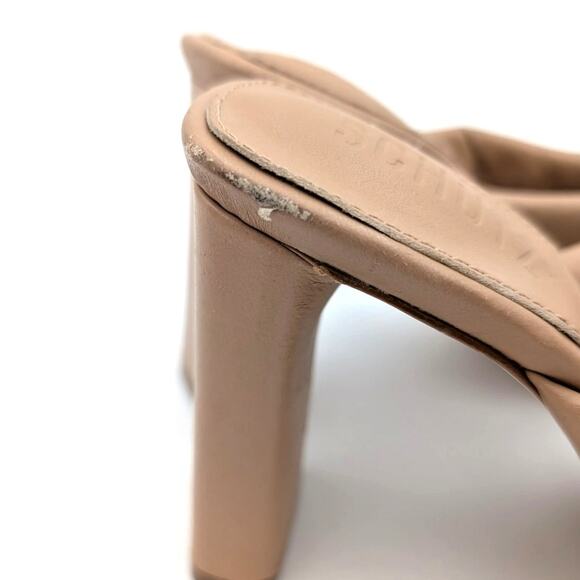 Schutz Fairy Block High Heel Sandal Women's Leather True Beige Size US6B EU37 - Picture 4 of 14